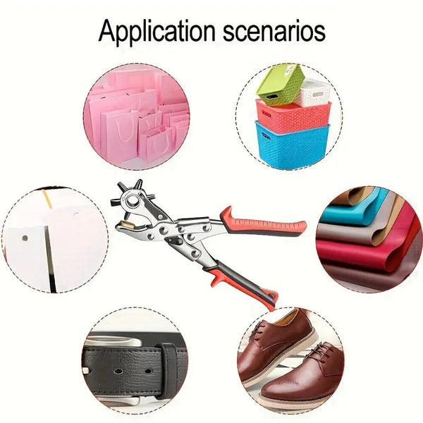 Br Apparel Multi Size Leather Belt Eyelet Hole Punch Puncher Plier Revolving Handcraft Tool Pliers