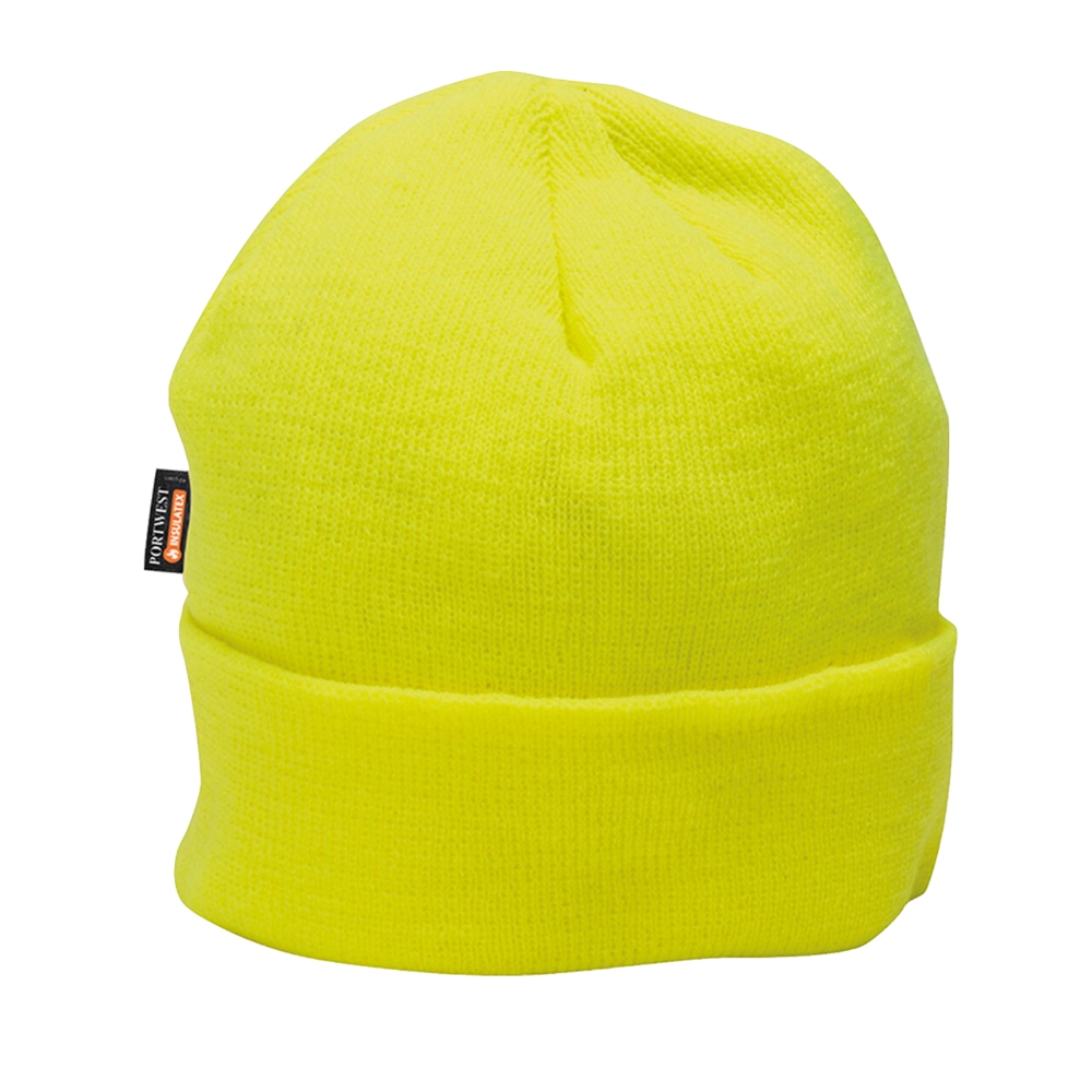 Portwest Insulatex Hi Vis Beanie Fleece Thermal Insulated Workwear Hat Yellow Hats