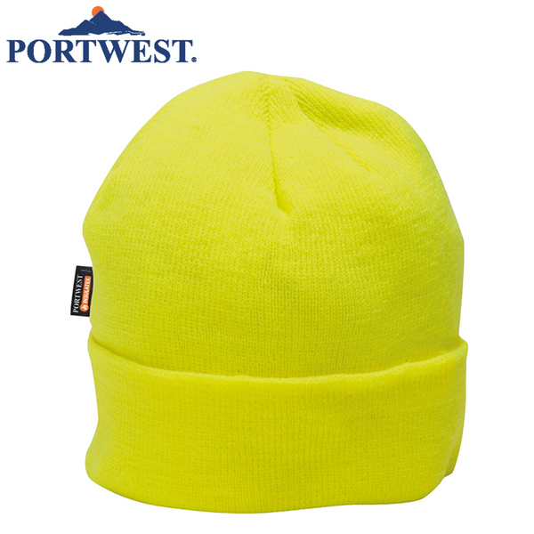 Portwest Insulatex Hi Vis Beanie Fleece Thermal Insulated Workwear Hat Yellow Hats