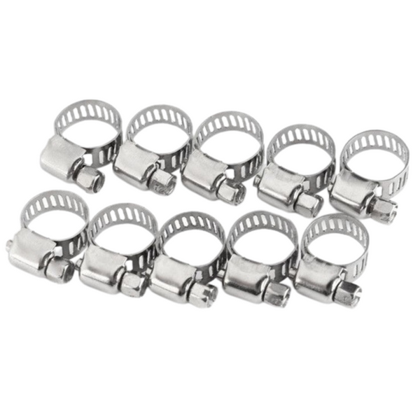 Br Tools 10Pcs Hose Clamp Cars Motorcycle Fuel Line Jubilee Petrol Pupe Clips Garden Diy Hoses