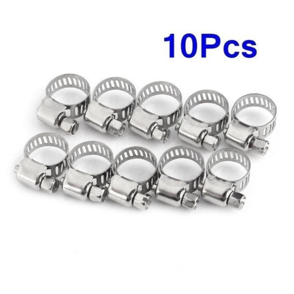Br Tools 10Pcs Hose Clamp Cars Motorcycle Fuel Line Jubilee Petrol Pupe Clips Garden Diy Hoses