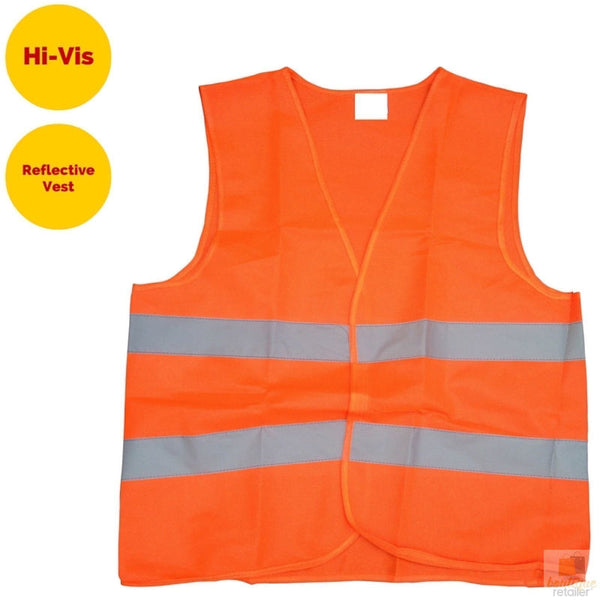 Br Apparel Hi Vis Safety Vest Reflective Tape Workwear Orange Night & Day Use Safety & Reflective Gear