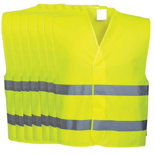 Br Apparel 10X Hi Vis Safety Vest Reflective Tape Workwear Night & Day Bulk Yellow Safety & Reflective Gear