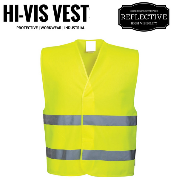 Br Apparel Hi Vis Safety Vest With Reflective Tape Workwear Yellow Night Day Use Safety Vests
