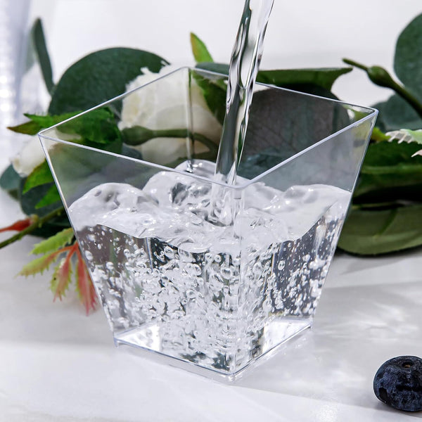 360X Premium Plastic Square Dessert Cups Bpa Free Extra Strong Bulk Clear Single Cutlery Pieces
