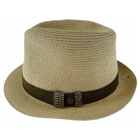 Dents Mens Straw Hat Toyo Trilby Fedora Summer Sun Stingy Brim Natural/Brown S/M Hats