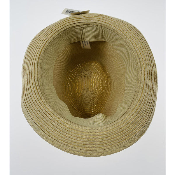 Dents Mens Straw Hat Toyo Trilby Fedora Summer Sun Stingy Brim Natural/Brown S/M Hats