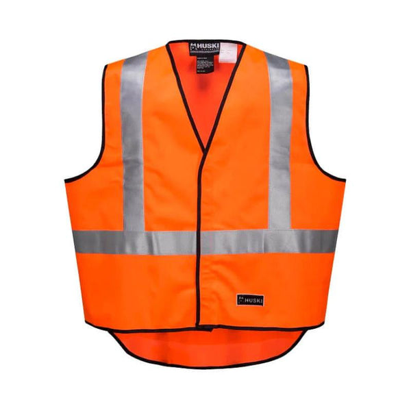 Huski Hi Vis Patrol Vest 3M Reflective Tape Safety Workwear High Visibility Orange Coats Jackets & Vests