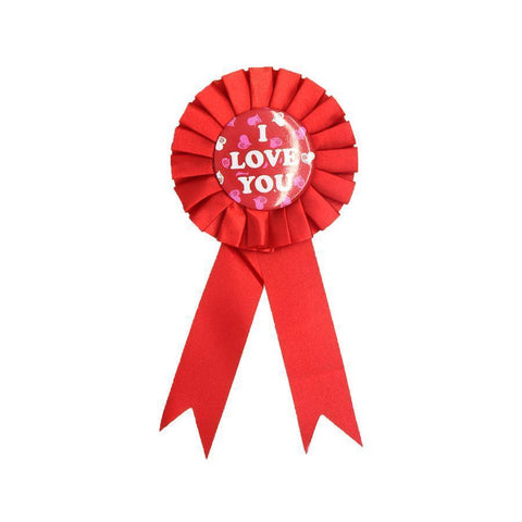 Br Costumes I Love You Ribbon Badge Award Fun Rosette Fancy Dress Party Romantic Red Other Party Supplies