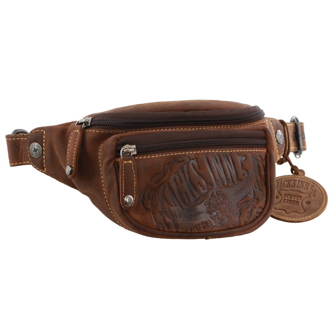Jack's Inn Mudslide Brown Crazy Horse Leather Bumbag Waist Belt Bag Pouch Cognac Bags