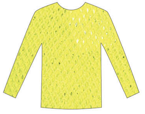 Br Apparel Long Sleeve Fishnet Top Blouse Shirt Tee Costume Party See Through Blue Tops