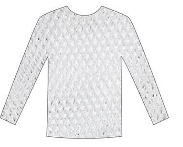 Br Apparel Long Sleeve Fishnet Top Blouse Shirt Tee Costume Party See Through Blue Tops