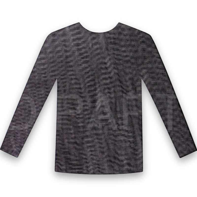 Br Costumes Long Sleevestretch Mesh Top Round Neckline Blouse Shirt Party Tops