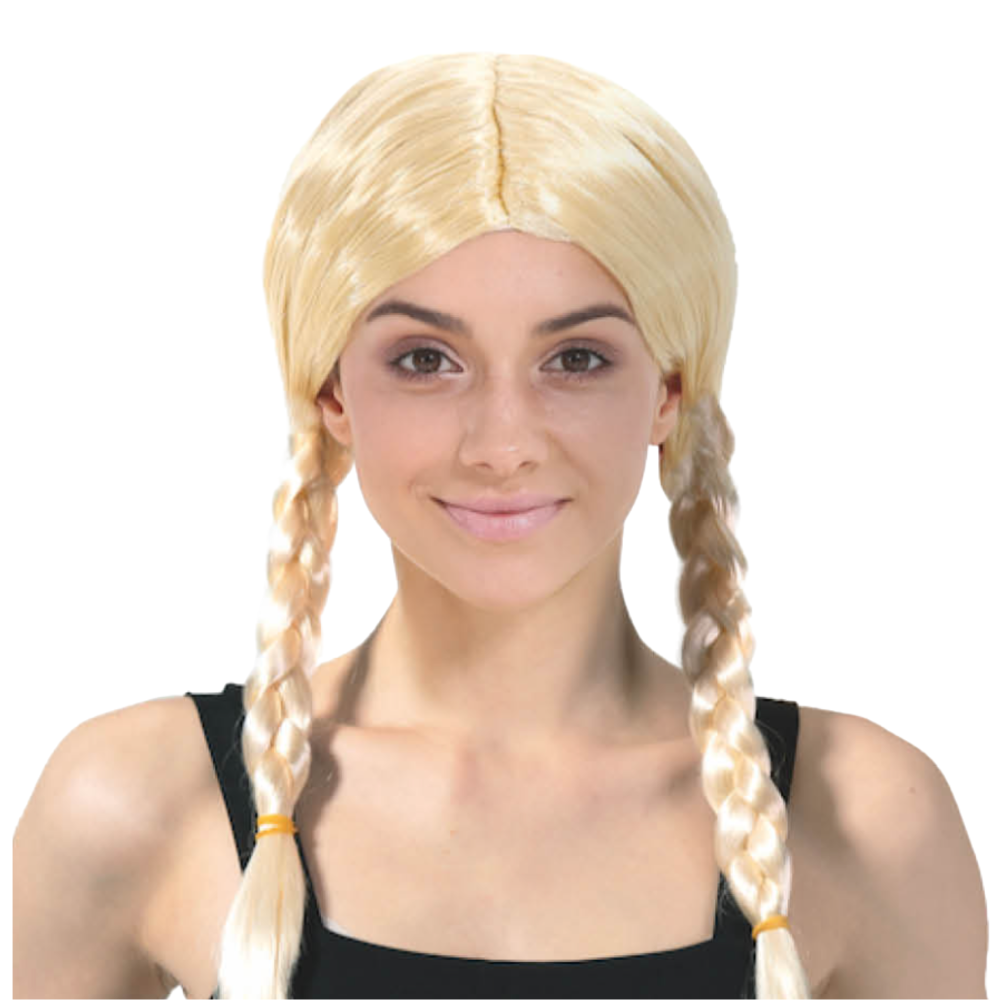 Br Costumes Plaited Wig Braided Party Hair Schoolgirl Dress Up Blonde Wigs Facial Hair
