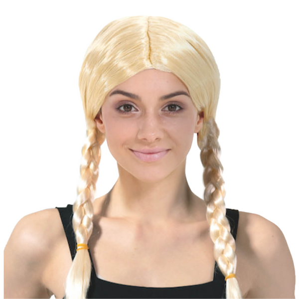 Br Costumes Plaited Wig Braided Party Hair Schoolgirl Dress Up Blonde Wigs Facial Hair