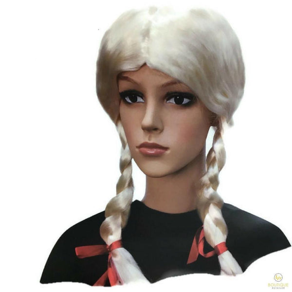 Br Costumes Plaited Wig Braided Party Hair Schoolgirl Dress Up Blonde Wigs Facial Hair
