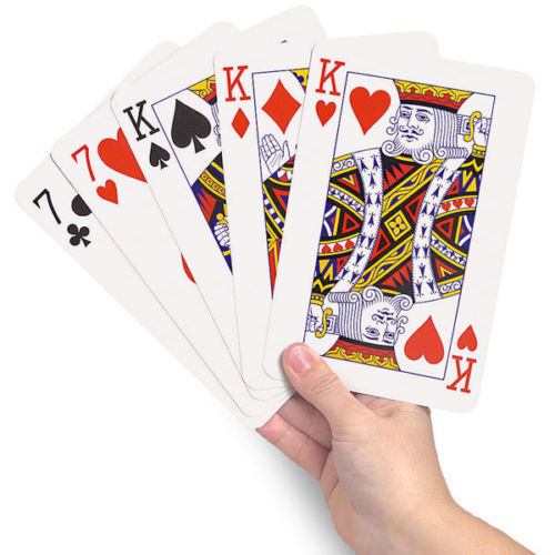 Jumbo Full Deck Red Poker Plastic Coated 8.5 X 12Cm King Big Size Playing Cards