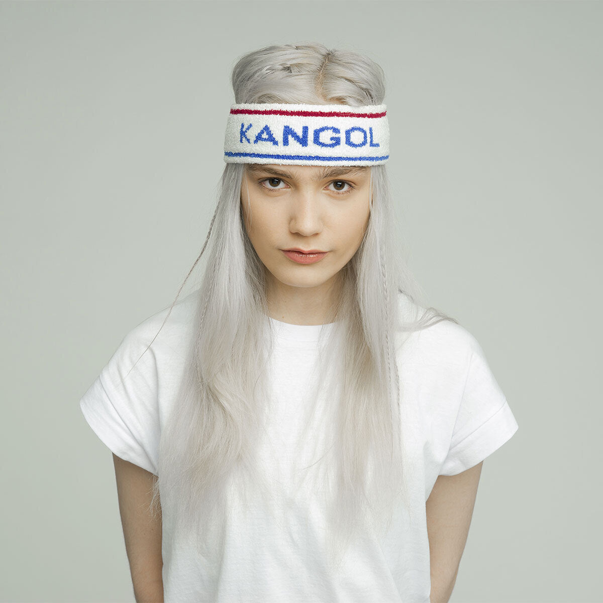 Kangol Bermuda Stripe Headband Stretch Sweatband White Ciano Headbands