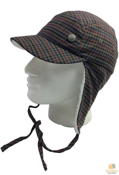 Kangol Plaid Supre Ushanka Sherpa Chullo Lined Hat Warm Winter Ear Trapper Flying Army Green/Black/Red L/Xl Hats