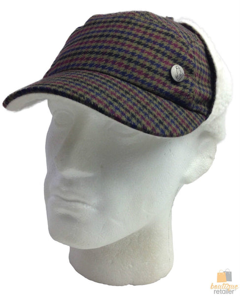 Kangol Plaid Supre Ushanka Sherpa Chullo Lined Hat Warm Winter Ear Trapper Flying Army Green/Black/Red L/Xl Hats