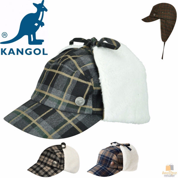 Plaid Supre Ushanka Sherpa Chullo Lined Hat Warm Winter Ear Trapper Flying Navy/Khaki S/M Hats