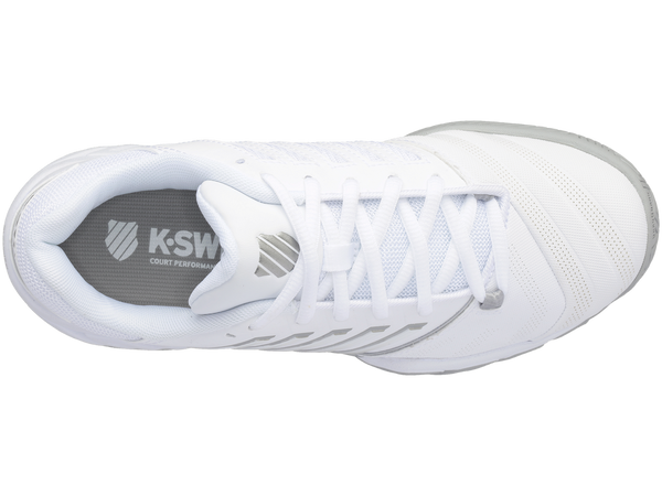 K Swiss Women's Bigshot 4 Ac Tennis Shoes White/Silver Athletic Shoes