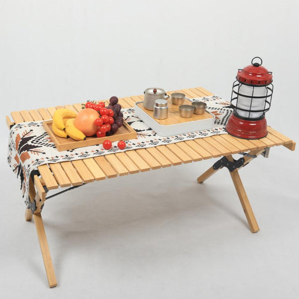 Ecamping Folding Camping Table Bamboo Roll Up Portable Outdoor Picnic Bbq Desk Beach Camping Tables