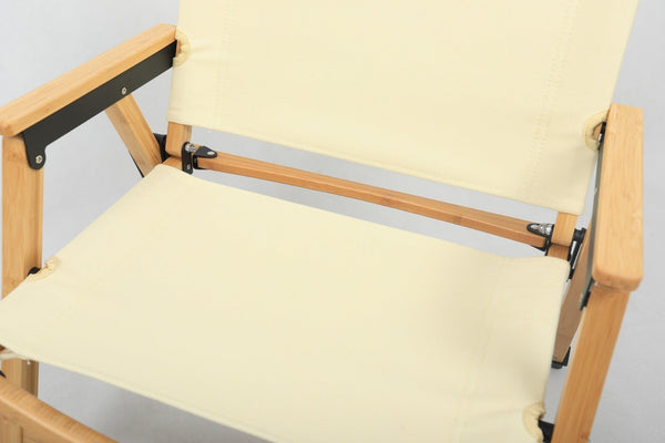 4X Bamboo Canvas Foldable Outdoor Camping Chair Wooden Picnic Park Khaki/Beige Camping Furniture