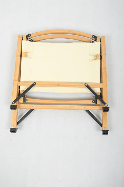 4X Bamboo Canvas Foldable Outdoor Camping Chair Wooden Picnic Park Khaki/Beige Camping Furniture