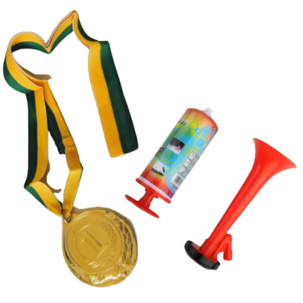 Br Costumes 1St Gold Medal Winner + Air Horn Party Set School Sports Day Olympics Ribbon Other Sports