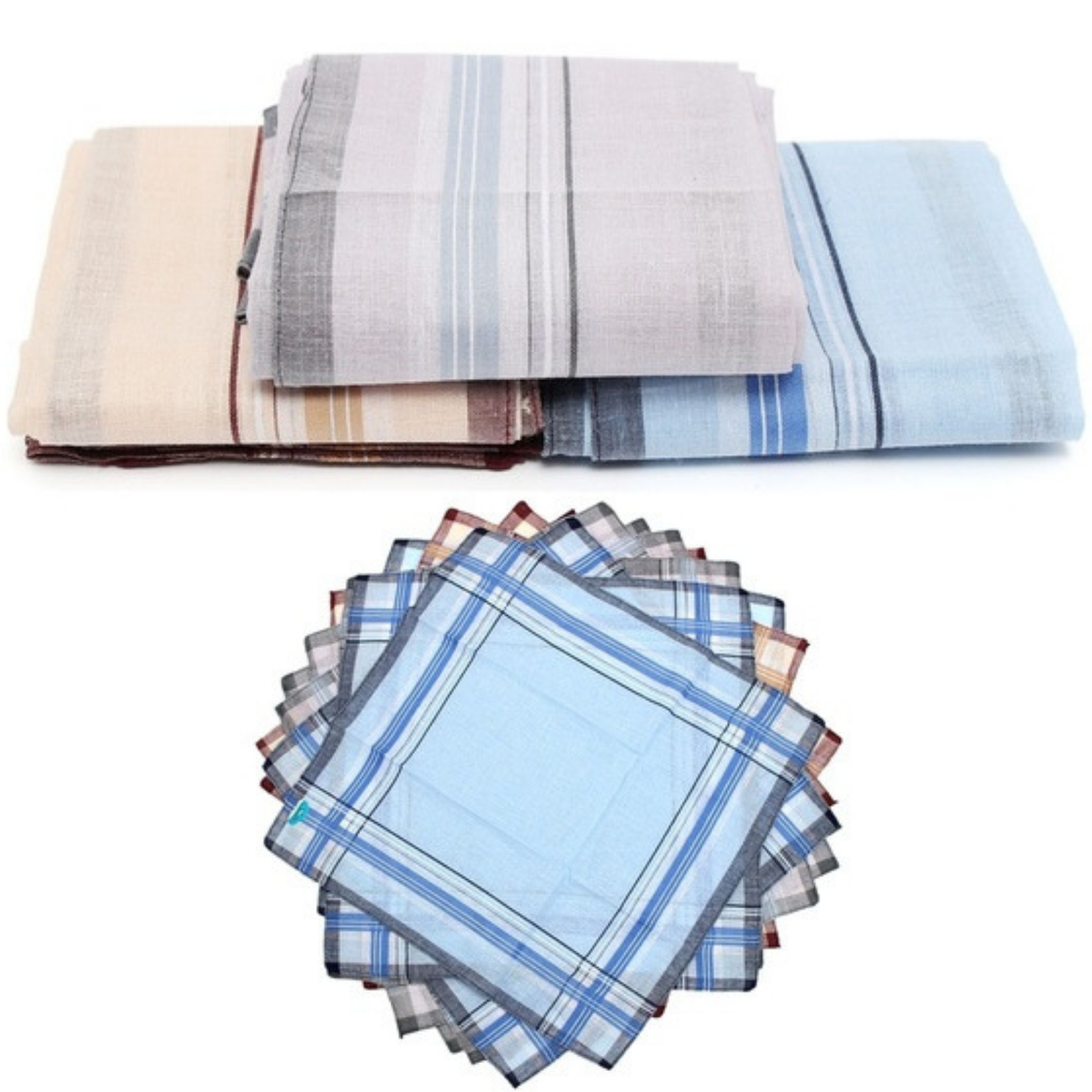 Br Apparel Mens Handkerchiefs 100% Cotton Pocket Square Hanky 35X35cm 36 Hankies Scarves
