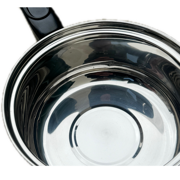 Br Kitchen 14Cm Stainless Steel Milk Pot With Glass Lid Coffee Warmer Handle Saucepans & Stockpots