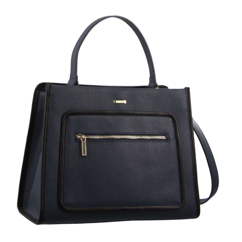 Morrissey Ladies Italian Structured Leather Tote Bag Handbag Womens Navy Women's Bags & Handbags
