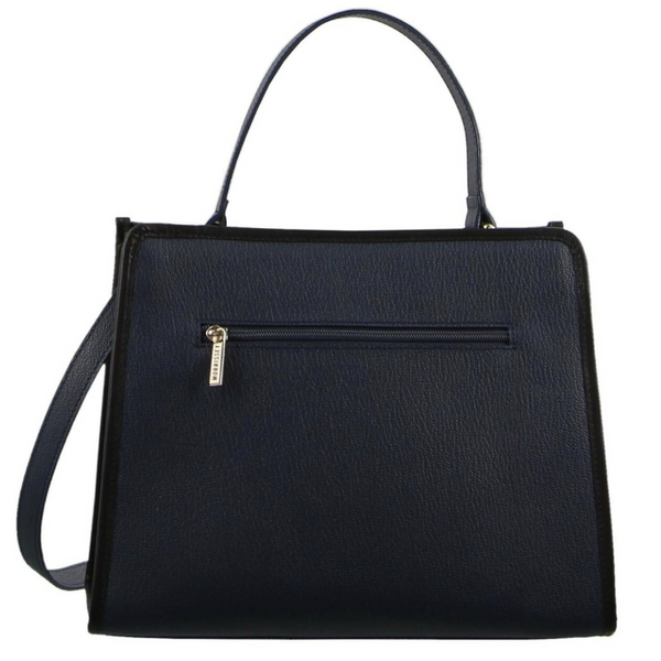 Morrissey Ladies Italian Structured Leather Tote Bag Handbag Womens Navy Women's Bags & Handbags