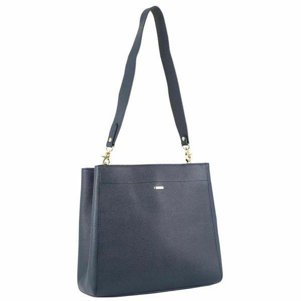 Morrissey Ladies Italian Structured Leather Cross Body Handbag Bag Womens Navy Women's Bags & Handbags