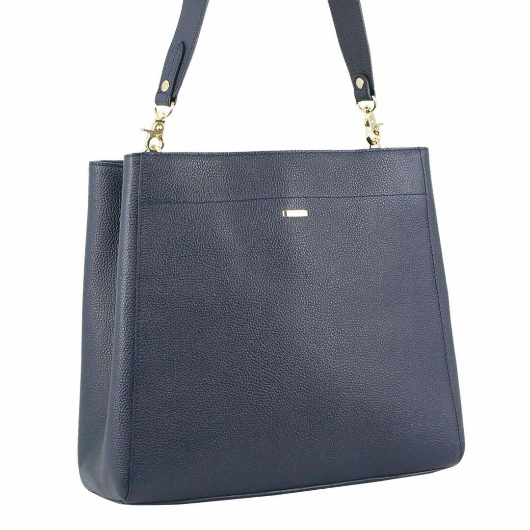 Morrissey Ladies Italian Structured Leather Cross Body Handbag Bag Womens Navy Women's Bags & Handbags