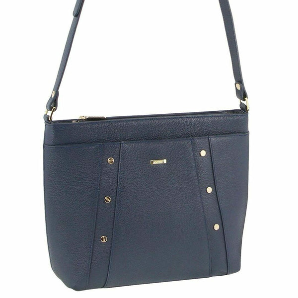 Morrissey Italian Womens Structured Leather Cross Body Handbag Bag Ladies Navy Women's Bags & Handbags