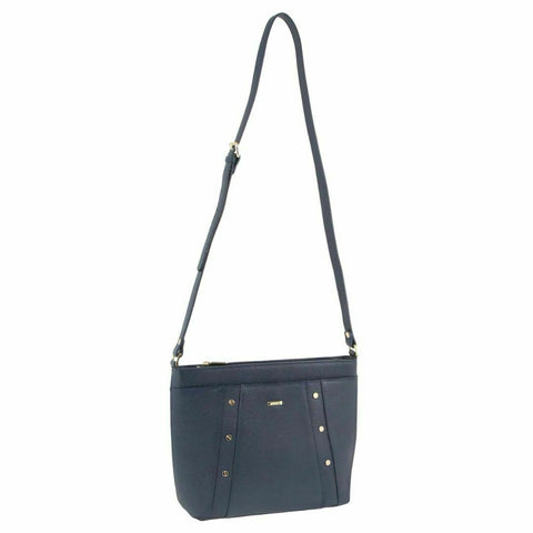 Morrissey Italian Womens Structured Leather Cross Body Handbag Bag Ladies Navy Women's Bags & Handbags