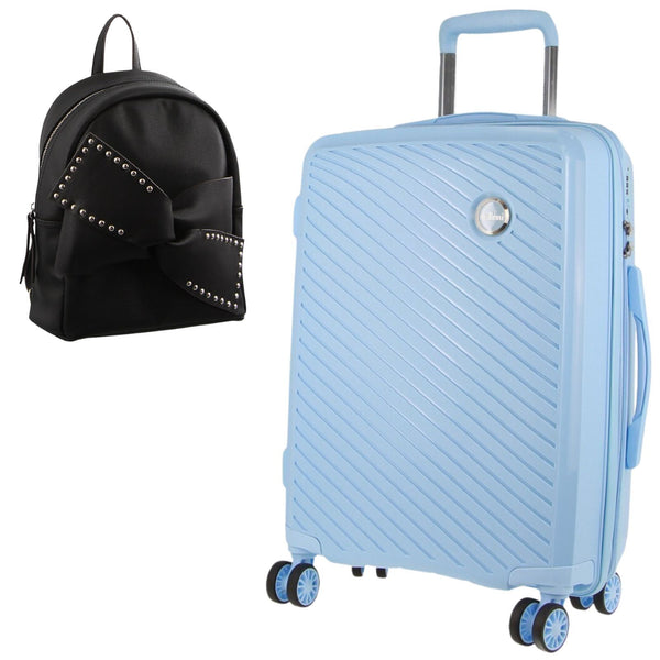 Pierre Cardin Inspired Milleni Luggage Bag Large Blue + Free Waist Suitcases