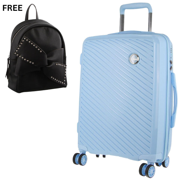 Pierre Cardin Inspired Milleni Luggage Bag Large Blue + Free Waist Suitcases