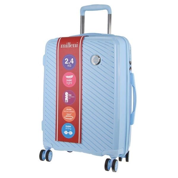 Pierre Cardin Inspired Milleni Luggage Bag Large Blue + Free Waist Suitcases