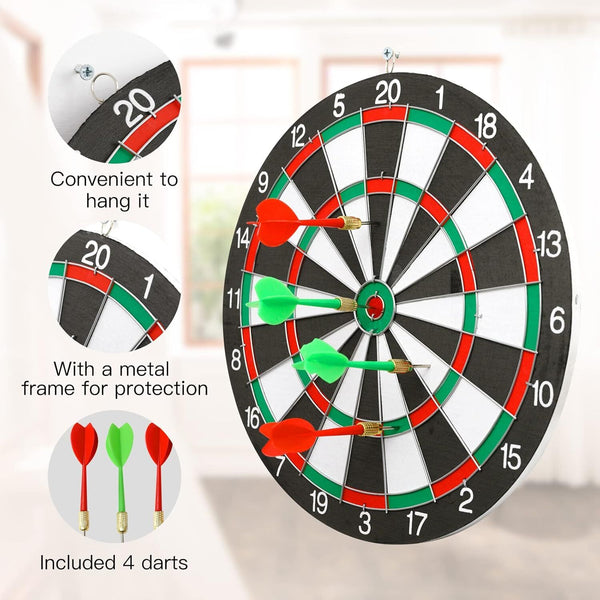 12" Dartboard Board With Steel Darts Professional Competition Party Game Party Games & Activities