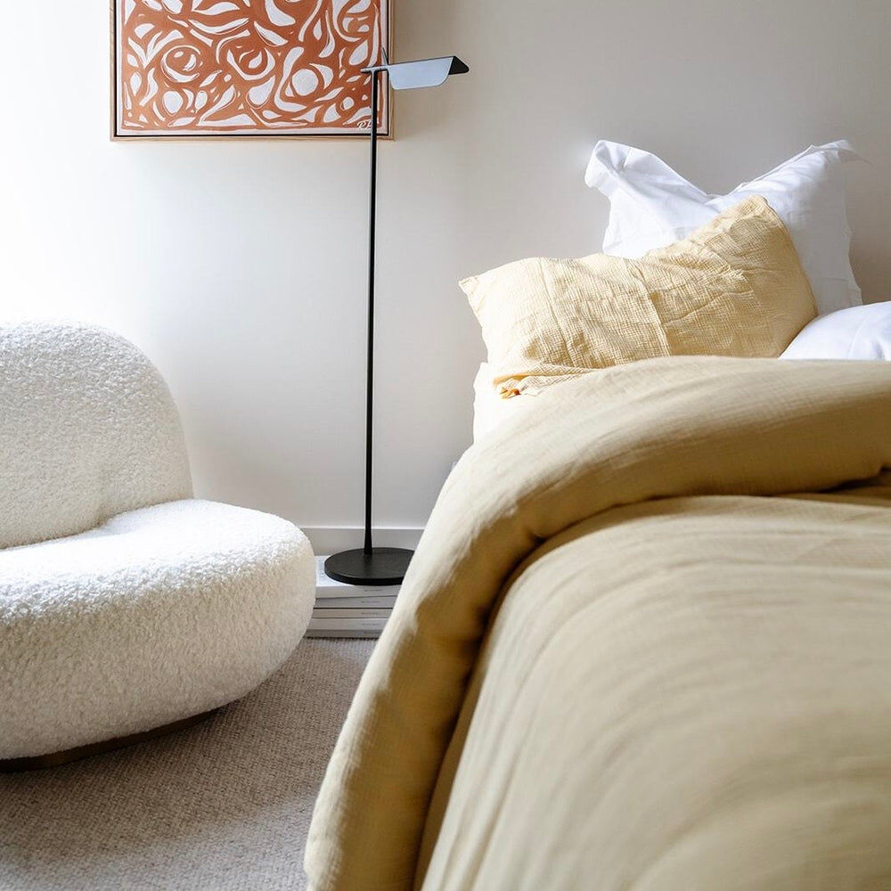 100% Cotton Muslin Duvet Quilt Cover Set W/ 2 Pillow Cases In Yellow Queen Quilt Covers