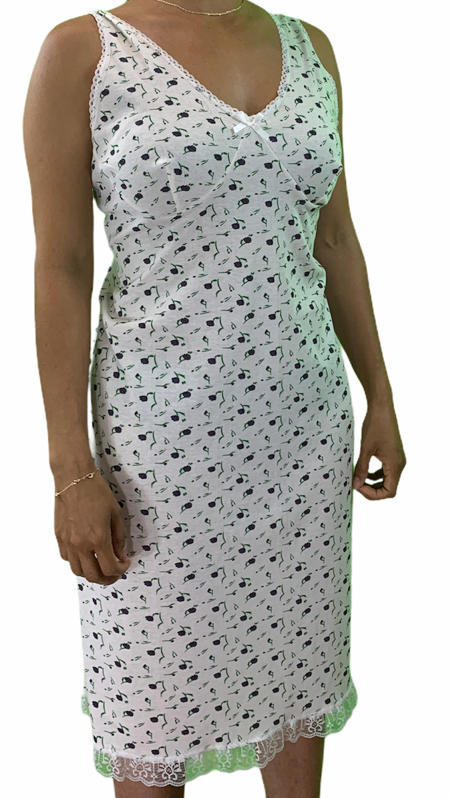 Womens Ladies Cotton Nightie Gown Slip Petticoat Pjs Dress Purple 20 Sleepwear