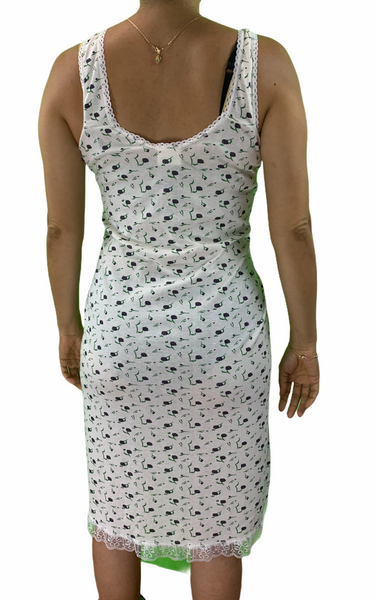 Br Apparel Womens Ladies Cotton Nightie Gown Slip Petticoat Pjs Dress Purple Sleepwear