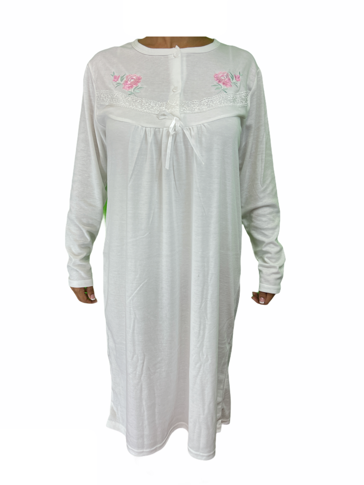 Womens Ladies Cotton Nightie Gown Pajamas Pyjamas Pj White 18 Sleepwear