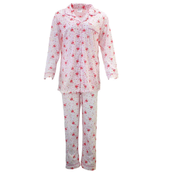 Womens Pyjamas Pjs Set Pajamas Ladies Cotton Long Sleeve Pink Sleepwear