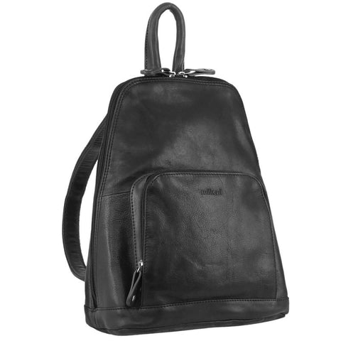 Milleni Genuine Italian Leather Soft Nappa Backpack Travel Bag Black Women Backpacks