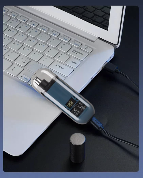 Handheld Nose Hair Trimmer Rechargeable Usb C Clipper Shaver In Blue/Teal Clippers & Trimmers