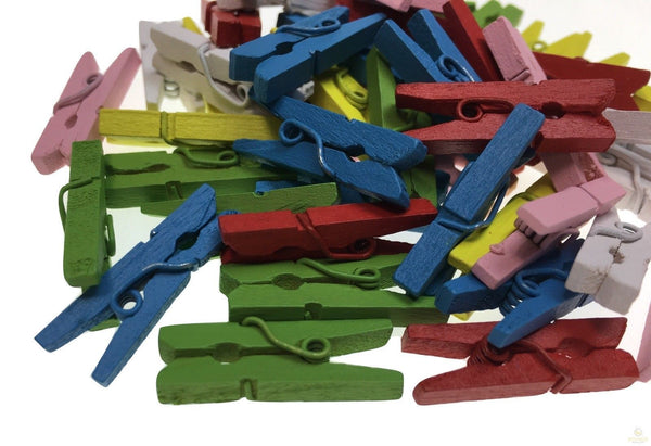 900Pcs Mini Pegs Natural Craft Little One Shower Clothes Pin Scrapbook 25Mm Scrapbooking Stickers